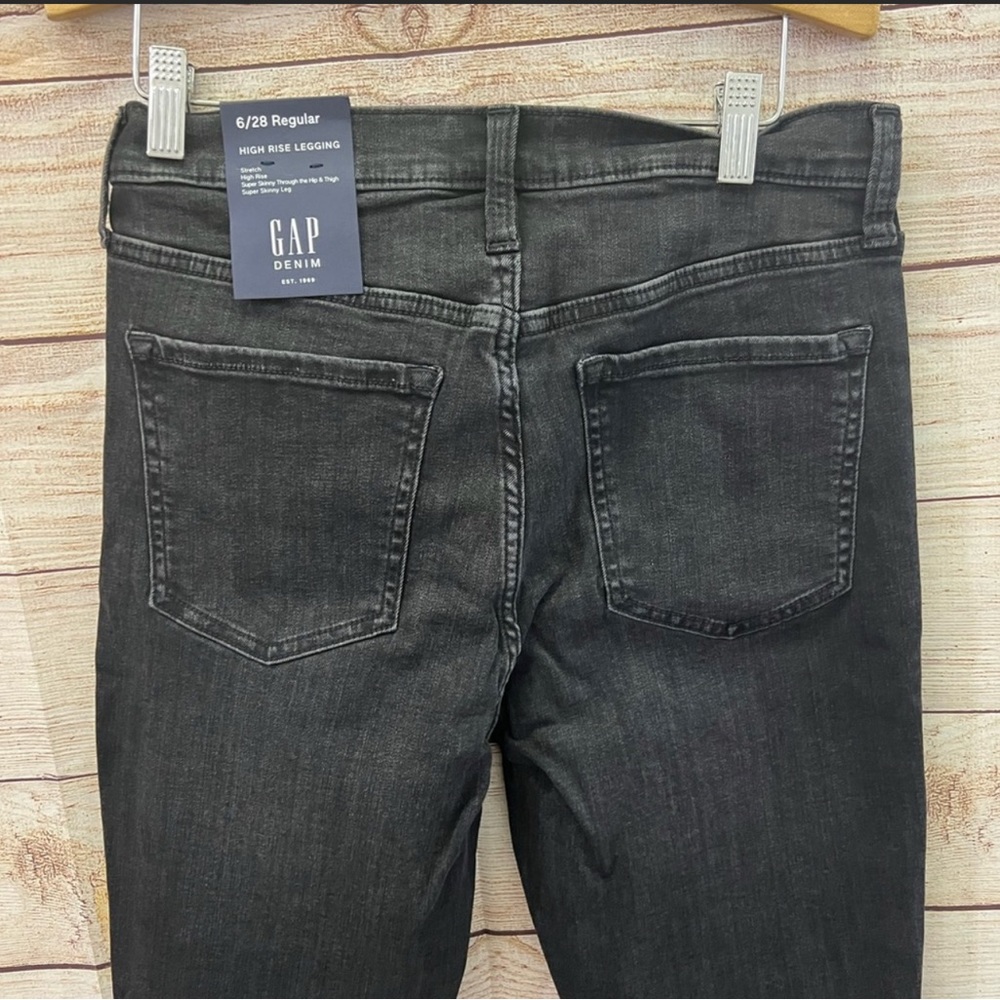 Gap Denim High Rise leggings Black Jeans 6/28 - Picture 6 of 7